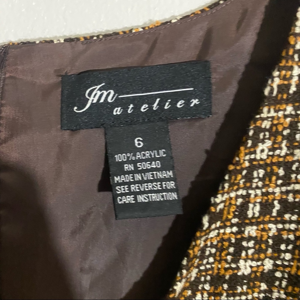 Adorable 90s Vintage JM Atelier Tweed Dress & Jacket Set - Picture 10 of 15